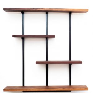 Holzmänner Wandregal Nussbaum Höhe 95