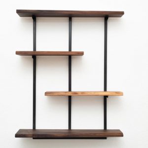 Holzmänner Wandregal Nussbaum Höhe 95